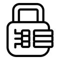 Data security icon showing a padlock protecting data