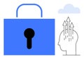 Data Security and Innovation Concept Art with Lock and Head Symbols Royalty Free Stock Photo