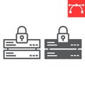 Data security line and glyph icon