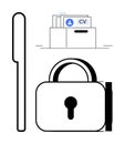 Data Security and Privacy Concept Personal Files Protection and Digital Lock Symbol Royalty Free Stock Photo