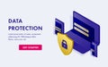 Data Security Protection Concept. Business verification technology, safety and confidential software access and data protection. Royalty Free Stock Photo