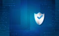 Data security system, information, or network protection. Cyber security and data protection. Shield icon, future technology for