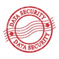 DATA SECURITY, text written on red postal stamp Royalty Free Stock Photo