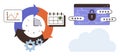 Data Security and Workflow Management with Cloud Integration and Cyber Protection Royalty Free Stock Photo