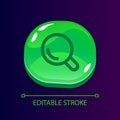 Data seeking glossy ui button with linear icon Royalty Free Stock Photo