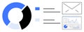 Data Segmentation Represented Through Pie Chart Leading to Email and Analytics Visuals Royalty Free Stock Photo