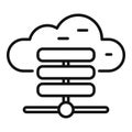 Data server cloud icon outline vector. File storage Royalty Free Stock Photo