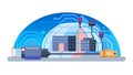 Data Server Network Hub, Cloud Infrastructure System, vector design Generative AI Royalty Free Stock Photo