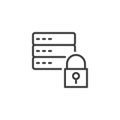 Data server protection line icon Royalty Free Stock Photo