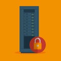 data server security lock icon Royalty Free Stock Photo