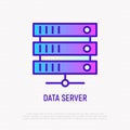 Data server thin line icon