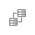 Data server transfer line icon