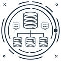 Data Servers Network Connection Outline Icon Concept for Database Architecture Royalty Free Stock Photo