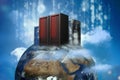 Data servers on top of the world Royalty Free Stock Photo