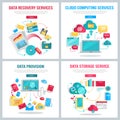 Data Services Banners Set Royalty Free Stock Photo