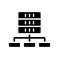 Data set technology black glyph icon