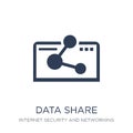 Data share icon. Trendy flat vector Data share icon on white background from Internet Security and Networking collection Royalty Free Stock Photo
