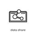 Data share icon. Trendy modern flat linear vector Data share icon on white background from thin line Internet Security and Royalty Free Stock Photo