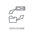 Data share linear icon. Modern outline Data share logo concept o