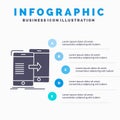 data, Sharing, sync, synchronization, syncing Infographics Template for Website and Presentation. GLyph Gray icon with Blue Royalty Free Stock Photo