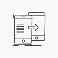 data, Sharing, sync, synchronization, syncing Line Icon. Vector isolated illustration Royalty Free Stock Photo
