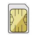 data sim card cartoon vector illustration Royalty Free Stock Photo