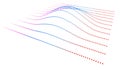 Data slice in the volume function of point data. Three-dimensional flow information. The bulge of the mountain science