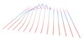 Data slice in the volume function of point data. Three-dimensional flow information. The bulge of the mountain science