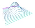 Data slice in the volume function of point data. Three-dimensional flow information. The bulge of the mountain science
