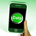 Data Smartphone Shows Documents Information And Cloud