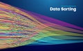 Data sorting colorful lines background. Data flow technology illustration Royalty Free Stock Photo