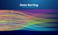 Data sorting colorful lines background. Data flow technology illustration Royalty Free Stock Photo