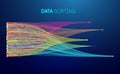 Data sorting colorful lines background. Data flow technology illustration