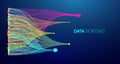 Data sorting colorful lines background. Data flow technology illustration