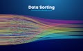 Data sorting colorful lines background. Data flow technology illustration Royalty Free Stock Photo