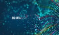 Data sorting flow process. Big data stream futuristic infographic. Colorful particle wave with bokeh Royalty Free Stock Photo