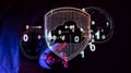 A Data sorting flow process. Big data stream futuristic infographic