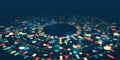 Data sorting process. Big data stream futuristic infographics. File structuring, machine learning. Big data visualization. A Royalty Free Stock Photo