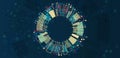 Data sorting process. Big data stream futuristic infographics. File structuring, machine learning. Big data visualization. A Royalty Free Stock Photo
