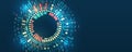 Data sorting process. Big data stream futuristic infographics. File structuring, machine learning. Big data visualization. A Royalty Free Stock Photo