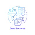 Data sources blue gradient concept icon Royalty Free Stock Photo