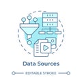 Data sources soft blue concept icon Royalty Free Stock Photo