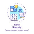 Data sparsity multi color concept icon Royalty Free Stock Photo