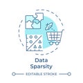 Data sparsity soft blue concept icon Royalty Free Stock Photo