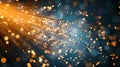 Golden Fiber Optic Cable Abstract Background with Light Streaks and Bokeh Royalty Free Stock Photo