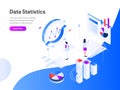 Data Statistics Isometric Illustration Concept. Modern flat design concept of web page design for website and mobile website.