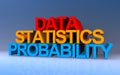 data statistics probability on blue