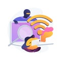 Data stealing malware abstract concept vector illustration.
