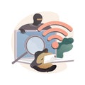 Data stealing malware abstract concept vector illustration.