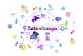 Data Storage Center Hosting Server Computer Device Information Database Technology Banner Royalty Free Stock Photo